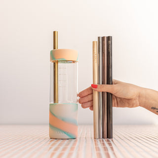 STEEL SIPSTRAWS - Reusable Stainless Straws - 4 pack {Fits Large Cups}