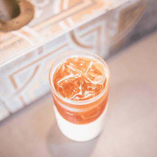 ICED LATTE - Reusable Glass Coffee Cup 12oz