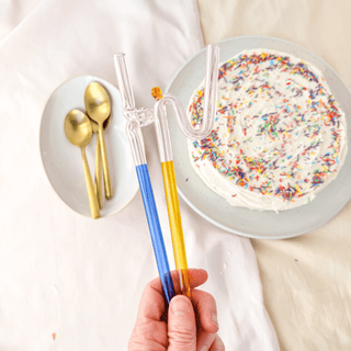 SWIRLY SIPSTRAWS - Reusable Glass Straws —2 pack