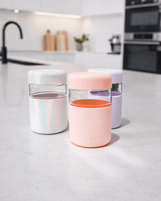 { PINK GLASS } MARSHMALLOW SWIRL - Regular Reusable Coffee Cup 8oz