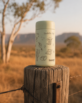 SADDLE UP I PISTACHIO - Stainless Steel Reusable Cup 12oz