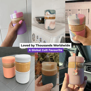 REGULAR STARTER PACK - Reusable Glass Coffee Cup 8oz