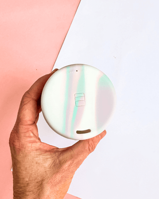 { PINK GLASS } MARSHMALLOW SWIRL - Original Reusable Coffee Cup 12oz