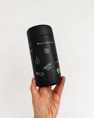 THE STORY CUP - BLACK I Stainless Steel Reusable Cup 12oz
