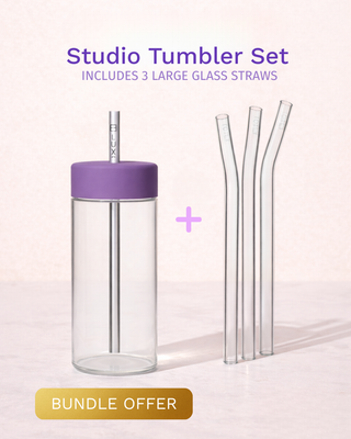 STUDIO TUMBLER 15OZ & GLASS STRAW BUNDLE