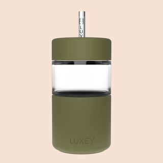 ICED LATTE - Reusable Glass Coffee Cup 12oz