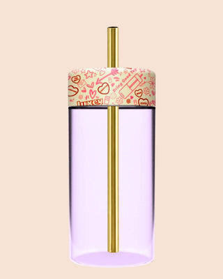 STUDIO TUMBLER 15OZ - Reusable Purple Glass Drink Tumbler