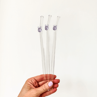 HONEY BUNNY SIPSTRAWS - Reusable Glass Straws —3 pack