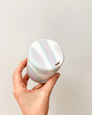 { PINK GLASS } MARSHMALLOW SWIRL - MiniLUX Reusable Coffee Cup 6oz