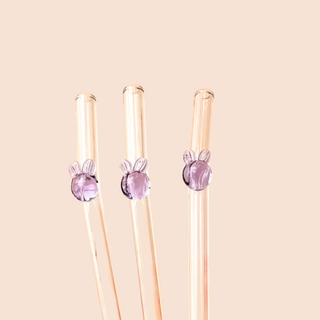 HONEY BUNNY SIPSTRAWS - Reusable Glass Straws —3 pack