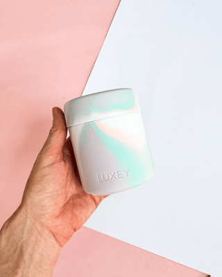 { PINK GLASS } MARSHMALLOW SWIRL - MiniLUX Reusable Coffee Cup 6oz