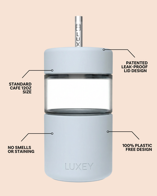 OH JOY! x LUXEY  I ORIGINAL ICED DRINKS PACK - Reusable Glass Coffee Cup 12oz