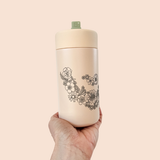 FLORAL {PEACH} - Stainless Floral Cup