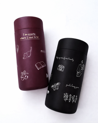 THE STORY CUP - BLACK I Stainless Steel Reusable Cup 12oz