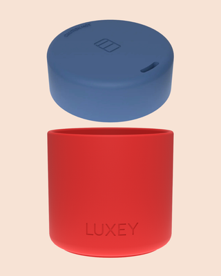 NAVY & RED I Lid & Base 2-Piece Set - Fits Mini, Regular & Original Glass Cups