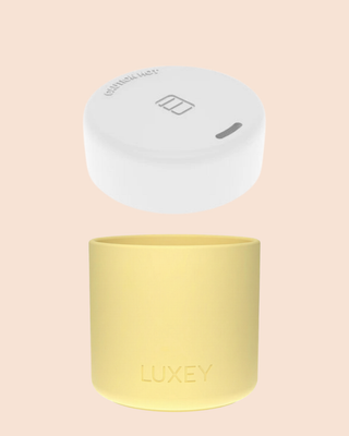 WHITE & BUTTER I Lid & Base 2-Piece Set - Fits Mini, Regular & Original Glass Cups