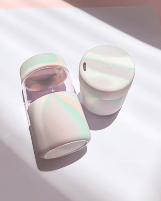 { PINK GLASS } MARSHMALLOW SWIRL - Original Reusable Coffee Cup 12oz