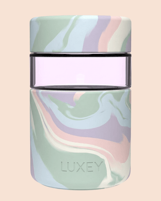 { PINK GLASS } MARSHMALLOW SWIRL - Regular Reusable Coffee Cup 8oz