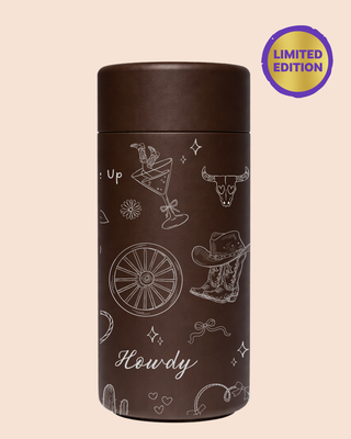 SADDLE UP I CACAO - Stainless Steel Reusable Cup 12oz