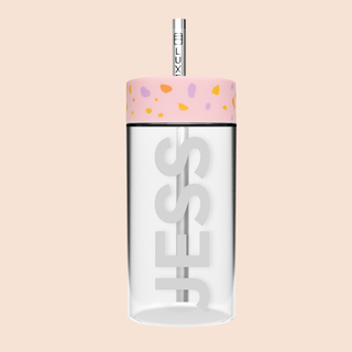 PERSONALISED NAME STUDIO TUMBLER - Reusable Glass Iced Drinks Cup I STANDARD