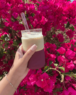 ICED LATTE - Reusable Glass Coffee Cup 12oz