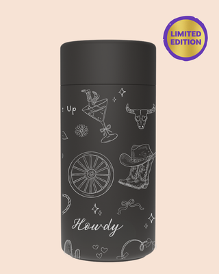 SADDLE UP I BLACK -  Stainless Steel Reusable Cup 12oz