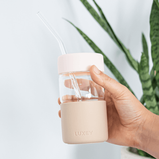 ICED LATTE - Reusable Glass Coffee Cup 12oz