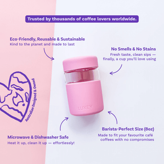 REGULAR STARTER PACK - Reusable Glass Coffee Cup 8oz