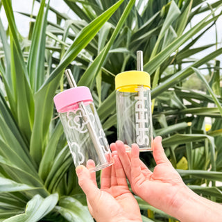 LIMITED EDITION FLOWER STUDIO TUMBLER - Reusable Glass Iced Drinks Cup