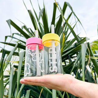 PERSONALISED NAME STUDIO TUMBLER - Reusable Glass Iced Drinks Cup I STANDARD