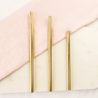 REUSABLE STAINLESS STEEL STRAWS - GOLD